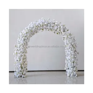 Artificial White Rose Hydrangea Cherry Blossom Arch Flower Arch Backdrop Floral Arrangement For Wedding Party Event Decoration