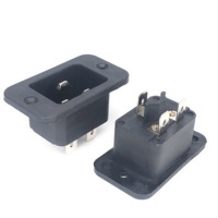 Alta calidad IEC C20 montaje en Panel Entrada Tornillo montado AC250V 16A macho 3 pines módulo de salida conector de enchufe Certificado de toma de corriente