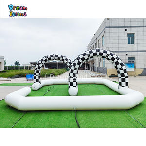 Pista de carreras de <span class=keywords><strong>Go</strong></span> Kart inflable de <span class=keywords><strong>circuito</strong></span> grande para patio de recreo al aire libre para coches de choque a la venta - Product Image 1