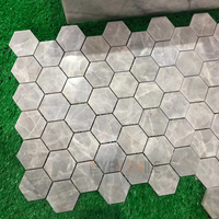 Mosaïque hexagonale en marbre coloré, finition polie, carrelage extérieur imperméable