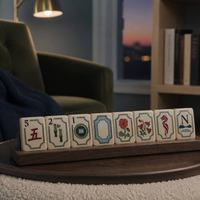 Tuiles de Mahjong Américaines de Luxe en Acrylique à Trois Couches, Peintes à la Main avec Motifs Floraux, Cadeau Classique en Stock, Livraison Rapide, Prêt à Expédier