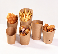 Boîte à frites en papier kraft, boîte à popcorn au poulet, boîte à châtaignes grillées, boîte à gaufres aux œufs, emballage pour poulet frit