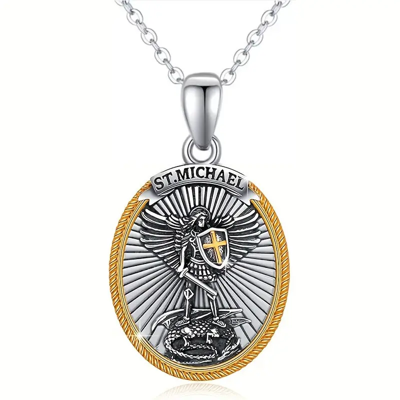 Catholic Patron Saint Pendant Michael St. Michael The Archangel Pendant Cross Necklace Jewelry Necklaces