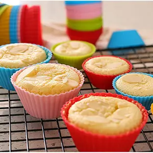 Food Grade Silicone Bpa Gratis Muffin Silicone Cupcake Mold Multicolor Gemakkelijk Schoon Non-stick Siliconen Muffin Paper Cups Bpa