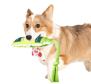 Jouet à mâcher pour animaux de compagnie japonais, ketchup, moutarde, jouet à mâcher pour chat/chien, résistant à l'eau, corde à mâcher en peluche avec nœud - Product Image 6