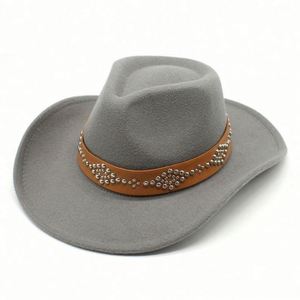 Wholesale Autumn and Winter Wool Felt Hat Western Cowboy Hat for Men and Women - Product Image 3