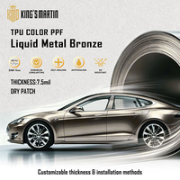 KING MARTIN Film de protection de peinture sans DMF, autocollants pour carrosserie automobile, adaptés aux voitures, couleur bronze métallique liquide, TPU, PPF