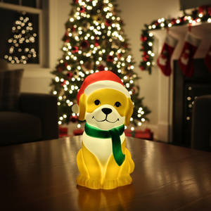 BOHUI 9-Inch Battery-Operated Eco-Friendly <b>Plastic</b> Christmas <b>Animal</b> Dog Ornament with LED Lights for Indoor Living Room Decor - Product Image 4