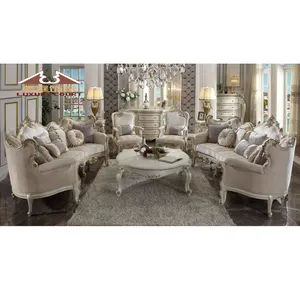 Longhao Furniture luxury elegant sofa set designs with price in white color