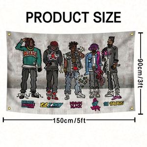 ธงขนาด 3x5 ฟุต (90x150 ซม.) ผลิตโดยโรงงาน ขายส่ง โพลีเอสเตอร์ 100% สีสันสดใส คุณภาพดี ธงสั่งทำ ธงแฟนคลับ  ธงนักร้อง - Product Image 6