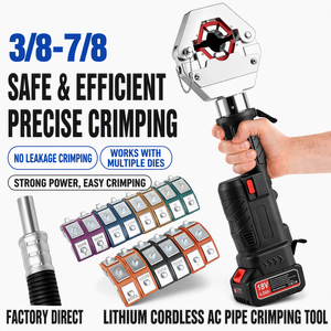 Crimpatrice Idraulica Senza Fili per Tubi Aria Condizionata Auto, Gamma di Crimpatura 3/8-7/8 Pollici, con Doppia <span class=keywords><strong>Batteria</strong></span> al Litio 18V - Product Image 1