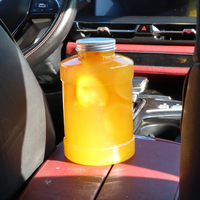 Bouteilles d'emballage de boissons en plastique PET transparent personnalisables de grande capacité 1000 ml, qualité alimentaire, avec couvercles, directement de l'usine OEM