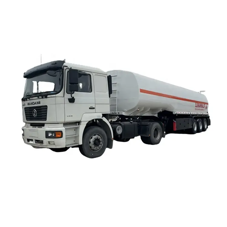 Bahan bakar diesel tanker semi 3 trailer as roda 50m3 baja karbon Harga Murah kepala traktor shacman tangki minyak mentah semi trailer untuk dijual