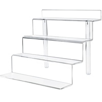Organisateur de parfum en acrylique à 4 niveaux Petit présentoir transparent pour les figurines Amiibo POP 9x7 pouces-1 paquet de tapis antidérapants