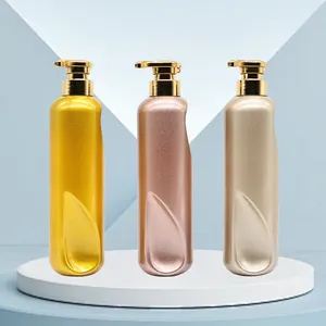 Металлическая текстура, легкий роскошный дизайн, 300 мл, 500 мл, вогнутый и выпуклый шампунь для мытья тела, пластиковая бутылка с наконечником насоса может быть повторно использована