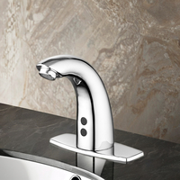 Robinet d'eau automatique sans contact intelligent en alliage de zinc HY-182A pour salle de bain, cuisine et école, robinet à un seul trou monté sur le plan