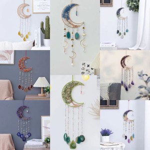 Natural Amethyst <strong>Agate</strong> 7 Chakra Dream Catcher Metal Wall Hanging Tree Of Life Crystal Stone Moon <strong>for</strong> Bedroom Format Rope - Product Image 6