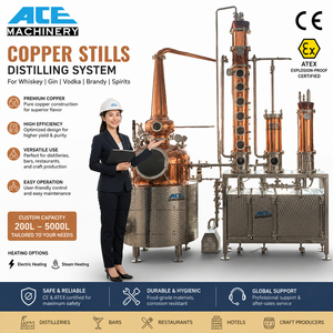 Équipement de distillation de cuivre Gin Whisky Vodka Distillerie Cuivre Pot Alcool Système de distillation - Product Image 3
