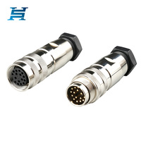 Connecteur Métallique Étanche M16 2345678 Broches 12 Trous 14 19 24 Broches Prise Aviation IP67 C091 Mâle/Femelle