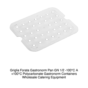 ตะแกรงแบบมีรูสำหรับภาชนะโพลีคาร์บอเนต GN 1/2 -100 ° C ถึง +100 ° C - Product Image 2