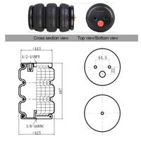 Ressorts pneumatiques Suspension universelle pour la plupart des camions de marque Air Ride 3E2300 Air Single Port 1/2 "NPT Rubber Shock Absorption
