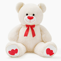 Boneka Beruang Teddy Hati Merah 43 Inci dari Bahan PP Cotton, Super Lembut dan Menggemaskan untuk Anak-anak, Hadiah Baby Shower, Hari Valentine