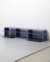 Meuble TV Flottant Minimaliste en Acier Inoxydable Sur Mesure, Armoire de Salon Moderne avec Grand Rangement, Vente Directe Usine, Haute Qualité