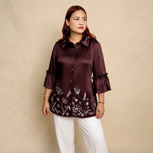 เสื้อเชิ้ตผู้หญิงมีปก แขนยาว ดีไซน์ทันสมัย เหมาะสำหรับใส่ทำงาน ใส่เที่ยวลำลอง และเดินทาง ซื้อโดยตรงจากผู้ผลิต - Product Image 1