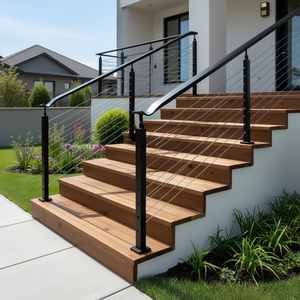 Poteau de garde-corps en acier inoxydable avec trous angulaires à 30 degrés, noir, 1 pièce, pièces d'escalier, design moderne - Product Image 2