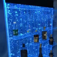 Mur d'eau décoratif à bulles avec étagère de rangement à niveaux, moderne, grand format, toutes saisons