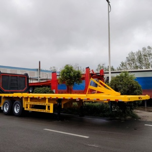 Semirremolque de Plataforma Plana de 3 Ejes con Contenedor de Acero Nuevo de Alta Capacidad de 20 pies y 40 pies con Cerradura, Remolques de Camión en Oferta - Product Image 2