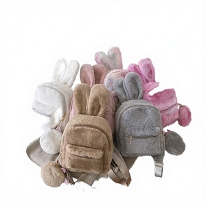 New Fashion Candy Zipper Plush Waterproof Women Backpack <b>Cute</b> Soft Rabbit Coin <b>Purse</b> Polyester 15" Laptop Compatible Lightweight - Product Image 3