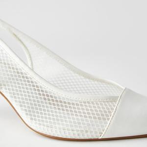 Sandalias de tacón de aguja blancas de malla con tiras para mujer, novedad de verano - Product Image 5
