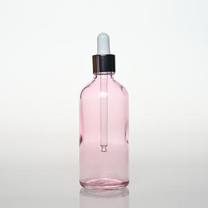 Hot Sale Skin Care Cylinder Rose Gold Serum <b>Bottle</b> 5 10 15 20 30 50 100ml <b>Pink</b> Shine Glass Dropper <b>Bottle</b> for Essential Oil - Product Image 2