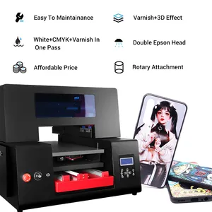 Kit de impressora uv refinecolor dupla dx9, cabeça com fixação rotativa para telefone, caixa de pvc e cartão