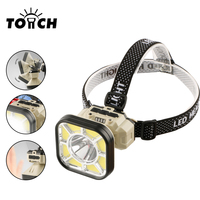 Lampe frontale LED COB 2-en-1 avec interrupteur à capteur, lumière rouge SOS, rechargeable USB-C, étanche IP65, 4 modes, autonomie de 24h, camping en plein air