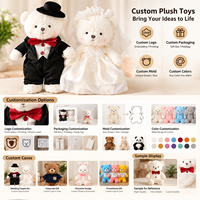 OEM Maßgefertigter Hochzeits-Pärchen-Teddybär Plüschtier Braut und Bräutigam Stofftier für Hochzeitsgeschenk und Dekoration