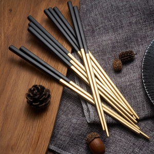 korean pantone gold chopstick metal stainless steel 18/8 chopsticks with gift box packing