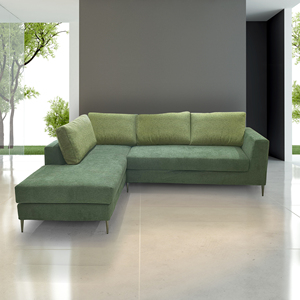 SALA DE ESTAR BEIJING CON PENÍNSULA IZQUIERDA EN TELA VERDE BICOLOR - Product Image 1