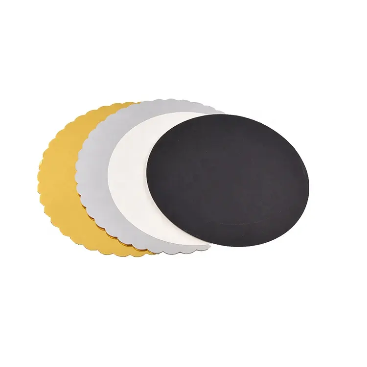Benutzer definierte Papier runde Kuchen Durm Boards Gold weiß Silber schwarz Hochzeits torte Basis Kuchen brett