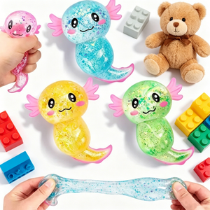 Jouet sensoriel extensible en forme d'axolotl scintillant, boule de sucre moelleuse anti-stress pour enfants - Product Image 1