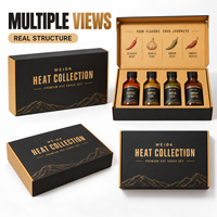Boîte cadeau de sauce piquante à marque privée, quatre bouteilles, emballage personnalisé en carton imprimé