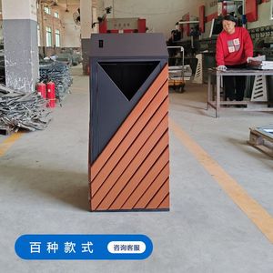 <b>Large</b> outdoor trash can, commercial stainless steel trash can, waste sorting <b>bin</b>, sanitation <b>large</b>-capacity ashtray. - Product Image 2