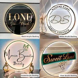 <span class=keywords><strong>ป</strong></span>้ายโลโก้ธุรกิจอะคริลิคแบบกำหนดเอง ตัดด้วยเลเซอร์ 3 มิติ พร้อมไฟ LED RGB แบบนีออนติดผนัง สำหรับสำนักงาน/ร้านเสริมสวย/ร้านทำเล็บ/ร้านทำ<span class=keywords><strong>ผม</strong></span> ใช้ไฟ DC - Product Image 5