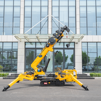 Mini-grue sur chenilles électrique Hengwang 3t, compacte, pliable, avec flèche en U, élévateur araignée, hauteur de levage 10m, haute efficacité, CE