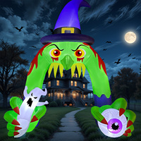 Ourwarm personnalisé Halloween sorcière arc extérieur Halloween fête décoration gonflable accessoire avec boîte emballé sacs de rangement