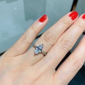 Factory Wholesale Eco-friendly Copper Vintage Pear Shape Clear <b>CZ</b> Zircon Gemstone <b>Rings</b> for Women Gold Plated - Product Image 3
