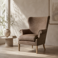 Fauteuil d'appoint moderne de luxe rembourré en cuir marron, design élégant, pour salon, hôtel, chambre à coucher