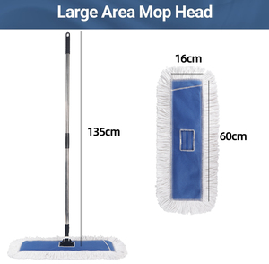 MSJ 2025 Vente en gros en usine Vadrouille à poussière de <span class=keywords><strong>sol</strong></span> robuste Fil de coton Grande surface Nettoyage facile pour usine de gymnase - Product Image 2