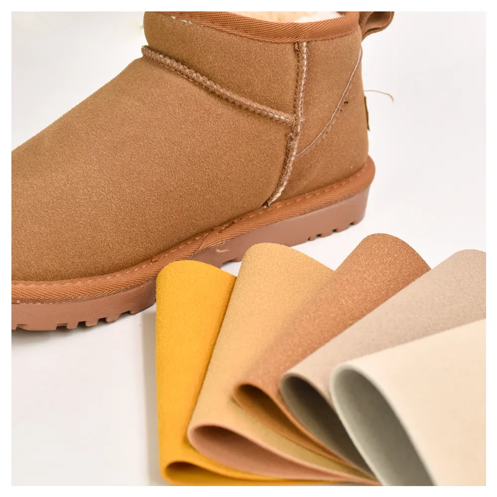 卸売革工場合成皮革人工Puカーヘッドライナースエードレザー張り生地靴、手袋用